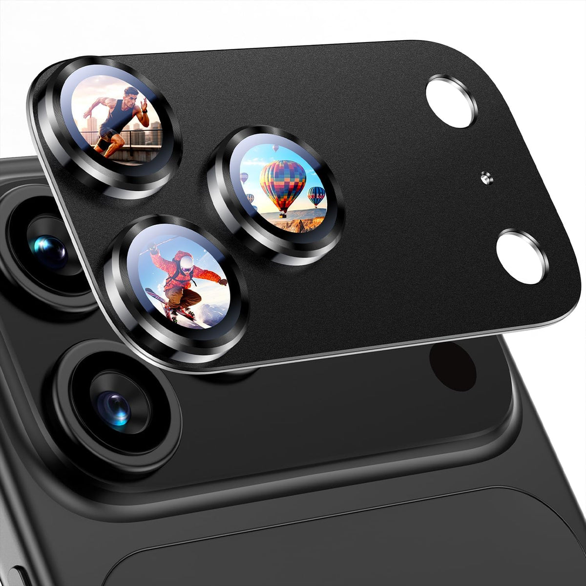 Uyiton for Phone 18 Pro Max Camera Lens Protector, Metal Frame Glass Cover Not Easy to Break, Strong Adsorption, Case-Friendly, Metal 9H Sapphire Glass Rear Camera Screen Cover, Light Blue