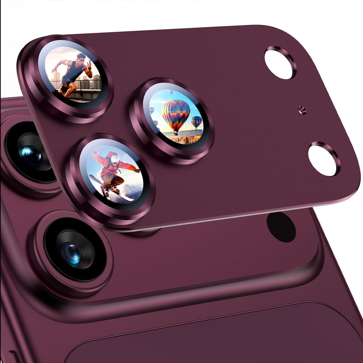 Uyiton for Phone 18 Pro Max Camera Lens Protector, Metal Frame Glass Cover Not Easy to Break, Strong Adsorption, Case-Friendly, Metal 9H Sapphire Glass Rear Camera Screen Cover, Light Blue