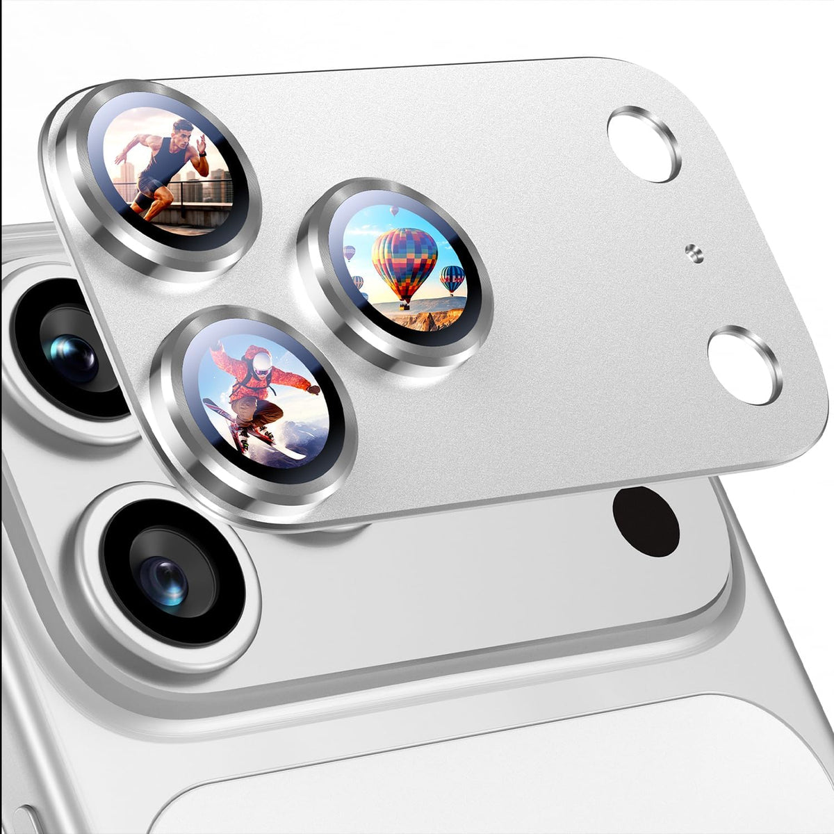 Uyiton for Phone 18 Pro Max Camera Lens Protector, Metal Frame Glass Cover Not Easy to Break, Strong Adsorption, Case-Friendly, Metal 9H Sapphire Glass Rear Camera Screen Cover, Light Blue