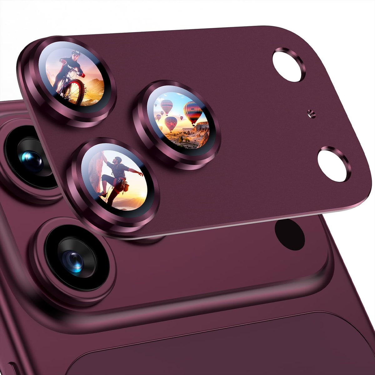 Uyiton for Phone 18 Pro Max Camera Lens Protector, Metal Frame Glass Cover Not Easy to Break, Strong Adsorption, Case-Friendly, Metal 9H Sapphire Glass Rear Camera Screen Cover