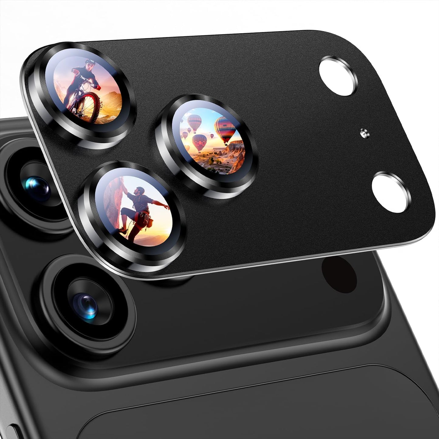 Uyiton for Phone 18 Pro Max Camera Lens Protector, Metal Frame Glass Cover Not Easy to Break, Strong Adsorption, Case-Friendly, Metal 9H Sapphire Glass Rear Camera Screen Cover